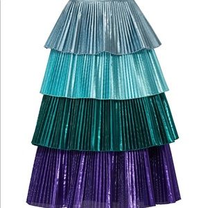 DELFI Collective Metallic Lauren Skirt midi tiered